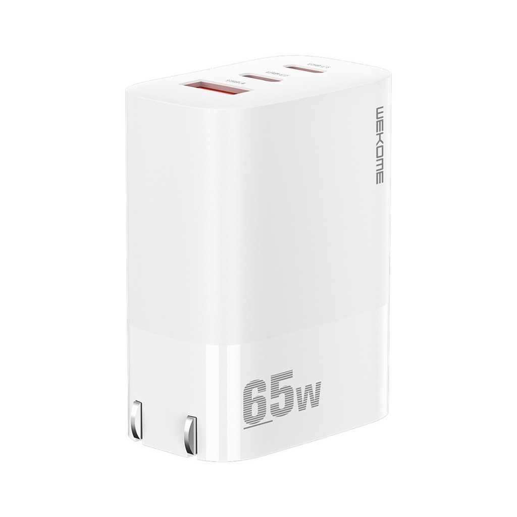 WEKOME WP-U145 65w Power Series USB+Dual USB-C/Type-C Port Gallium Nitride Charger, Specification:US Plug(White)
