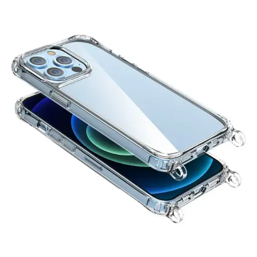 Integrated lanyard 16pro Apple mobile phone case iphone15 transparent anti-fall crossbody 13pro mobile phone case with lanyard
